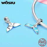 925 Sterling Silver Daisy Wings Heart Pendant Charm Dangle Beads