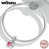 925 Sterling Silver Double Love Bead Fish Charm Snowman Pendant DIY Jewelry
