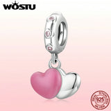 925 Sterling Silver Double Love Bead Fish Charm Snowman Pendant DIY Jewelry