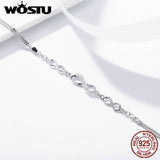 925 Sterling Silver Infinity Chain Link Bracelet Adjustable Women Bracelet