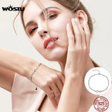 925 Silver Infinity Chain Link Bracelet Adjustable Women Jewelry