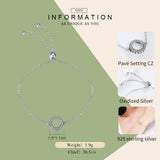 925 Silver Glitter Circle Chain Bracelet Women CQB030