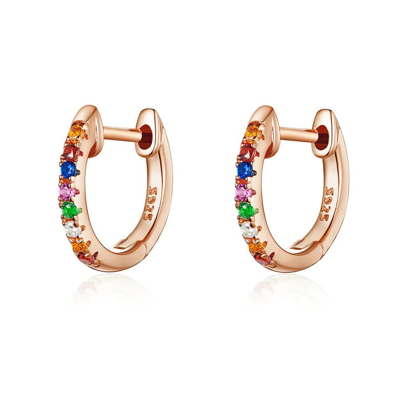 925 Silver Small Circle Hoop Earrings Women Birthday Gift CQE498