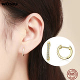925 Silver Small Circle Hoop Earrings Women Birthday Gift CQE498