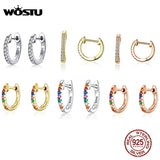 925 Silver Small Circle Hoop Earrings Women Birthday Jewelry Gift