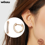 925 Silver Small Circle Hoop Earrings Women Birthday Gift CQE498