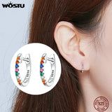 925 Silver Small Circle Hoop Earrings Women Birthday Gift CQE498