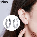 925 Silver Small Circle Hoop Earrings Women Birthday Jewelry Gift