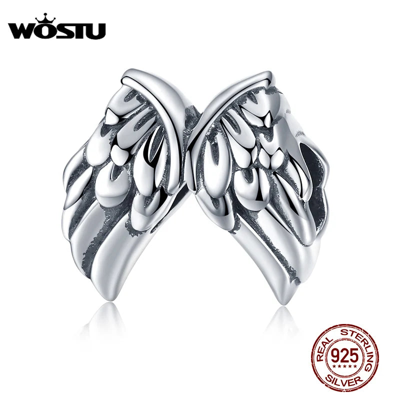 925 Silver Guardian Wings Beads for Bracelet Necklace