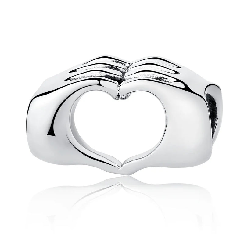 925 Silver Heart Dangle Charm Beads for Bracelets Jewelry Gift