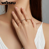 925 Silver Stackable Zircon Rings Wedding Women's Jewelry