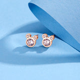 925 Silver Fairy Tale Mouse Stud Earrings Wedding Fine Jewelry Gift