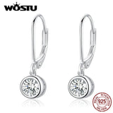 Zircon Drop Earrings 925 Silver Wedding Jewelry