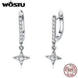 925 Silver Dazzling Stars Drop Earrings For Women Jewelry Gift
