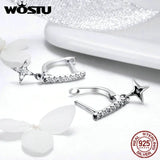 925 Silver Dazzling Stars Drop Earrings For Women Jewelry Gift