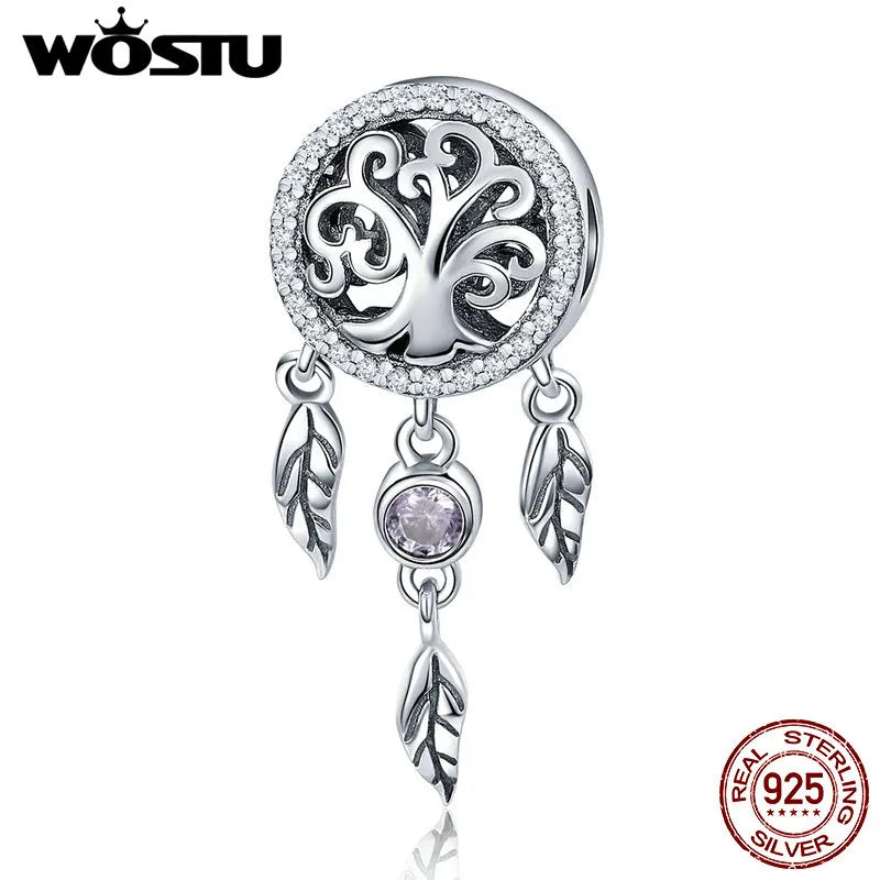 925 Sterling Silver Dream Catcher & Tree Of Life Charm Bracelet Jewelry
