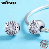 925 Sterling Silver Family Forever Charm for DIY Beads Bracelet CQC814