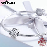 925 Sterling Silver Family Forever Charm for DIY Beads Bracelet CQC814