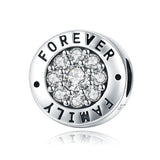 925 Sterling Silver Family Forever Charm for DIY Beads Bracelet CQC814