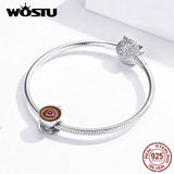 925 Sterling Silver Heart Coffee Cup Bead for Charm Bracelet