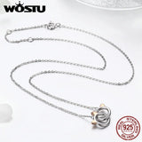 925 Sterling Silver Cat Link Pendant Necklace For Women