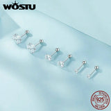 925 Silver Zircon Screw Ear Studs for Women Party FIE1646