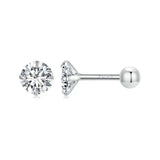925 Silver Zircon Screw Ear Studs for Women Party FIE1646