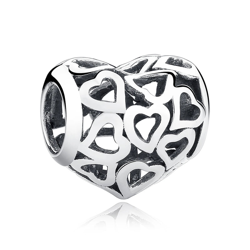 925 Silver Vintage Beads Charm Bracelet Pendant Jewelry