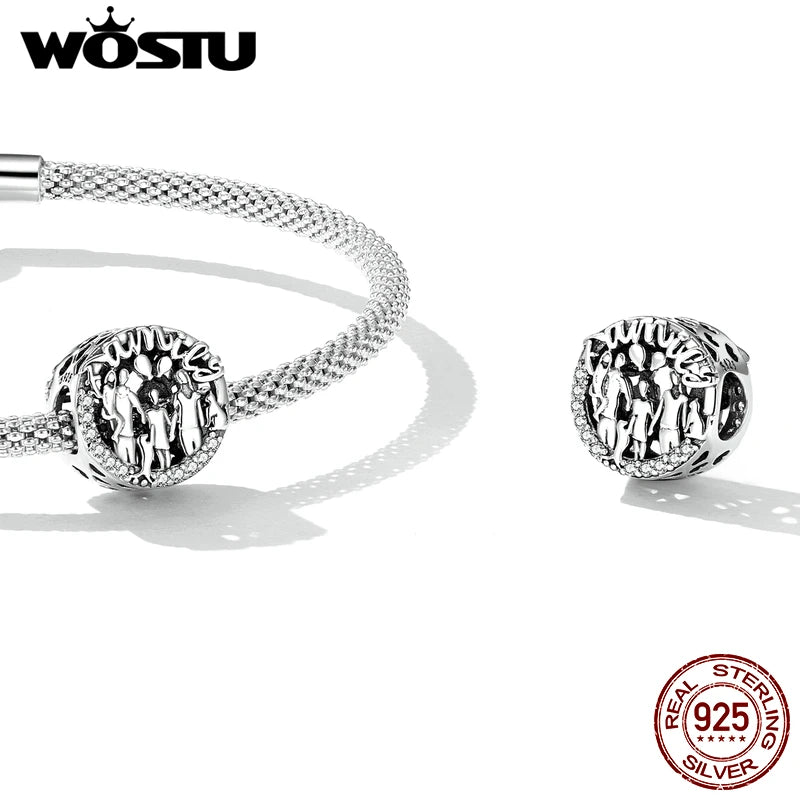925 Silver Vintage Beads Charm Bracelet Pendant Jewelry