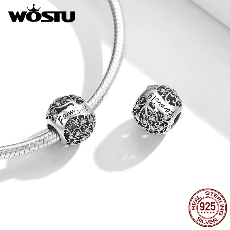 925 Silver Vintage Beads Charm Bracelet Pendant Jewelry