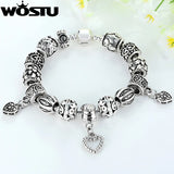Silver DIY Beads Bracelet Women Charm Bracelets Gift