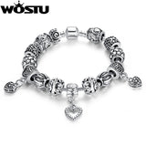 Silver DIY Beads Bracelet Women Charm Bracelets Gift