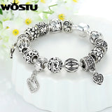 Silver DIY Beads Bracelet Women Charm Bracelets Gift
