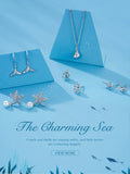 Ocean Starfish Drop Earrings CZ Zircon Silver Jewelry