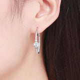 30mm Hoop Earrings Bling AAA Zircon Silver Earrings Bulk Set