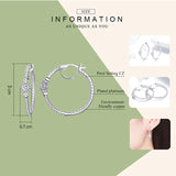 30mm Hoop Earrings Bling AAA Zircon Silver Earrings Bulk Set
