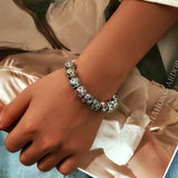 Infinite Love Zircon 925 Sterling Silver Round Charm Bracelet Jewelry