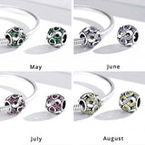 Infinite Love Zircon 925 Sterling Silver Round Charm Bracelet Jewelry