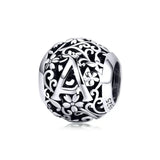 925 Sterling Silver Vintage Alphabet Letter Charms for Bracelets