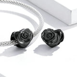 Love Rose Pendant Bead Charm 925 Silver Wedding Jewelry