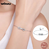 925 Sterling Silver Infinity Love Chain Link Women Bracelet