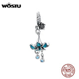 925 Silver Orchid Flower Charm Bead for Bracelet Pendant