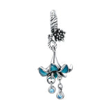 925 Silver Orchid Flower Charm Bead for Bracelet Pendant