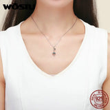 925 Silver Orchid Zircon Beads Bracelet Pendant Women Jewelry Making