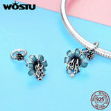 925 Silver Orchid Zircon Beads Bracelet Pendant Women Jewelry Making