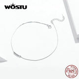 Minimalist 925 Sterling Silver Beaded Ball Anklet Bracelet for Women
