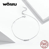 Minimalist 925 Sterling Silver Beaded Ball Anklet Bracelet for Women