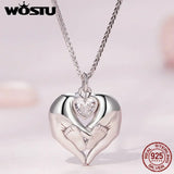 Sterling Silver Baby Footprint Necklace Heart Openable Chain