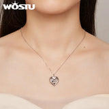 Sterling Silver Baby Footprint Necklace Heart Openable Chain
