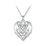 Sterling Silver Baby Footprint Necklace Heart Openable Chain
